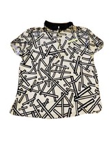 jamie sadock golf shirt White And Black Studded Abstract Design Size sma... - £33.74 GBP