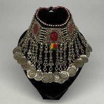 208g, 12&quot;x5.5&quot;Kuchi Choker Necklace Multi-Color Tribal Gypsy Bohemian,B14030 - £37.92 GBP
