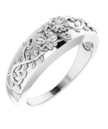 Sterling Silver Floral Dome Ring - £118.75 GBP+