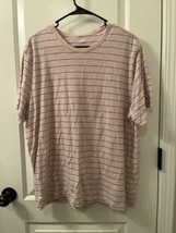 Gap Men&#39;s Blue Striped Short Sleeve T-Shirt Size XL Pink - £22.51 GBP