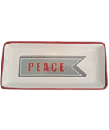 Pottery Barn Holiday Christmas Peace 8.25 X 3.75 trinket dish soap servi... - $11.64