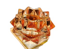 Vtg Avon Diamond Star Burst Glass Votive tealight candleholder 1981 Gem ... - £6.64 GBP