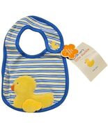 Carters Little Duckie Squeak Bib Blue Yellow Stripe Baby One Size Cotton... - $454.68 MXN