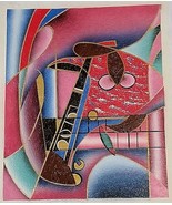 Abstract Painting Lithograph On Canvas Artist Signed ART FINDS INT&#39;L Mus... - $33.37