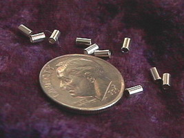 2mm x 3mm Sterling Silver Crimp Tubes (10) Made in USA - $3.47