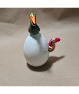 Hatched Egg Pottery Bird Double Pelicans Mexico Hand Painted Clay Signed... - £11.61 GBP