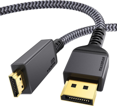 Maxonar 8K Displayport 1.4 to HDMI 2.1 Cable, 6.6FT Unidirectional DP - $42.23