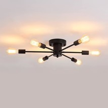 Uofus 6 Lights Industrial Semi Flush Mount Close To Ceiling Light Modern... - $77.97