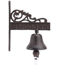 QSDGFH Outdoor Wall Bell, Cast Iron Door Bell Retro Bracket Mounts Bell ... - $80.10