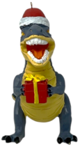 3D Resin Dinosaur in Santa Hat Hanging Christmas Ornament Holiday Decor 4.5" image 3
