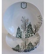 4 Intesa Winter Pine Trees Pasta Bowls 9 1/4” Holiday New - $54.40
