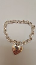 Estate 925 Sterling Silver  Heart Pendant Classic Stylish Bracelet - $272.12 CAD