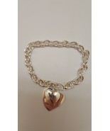 Estate 925 Sterling Silver  Heart Pendant Classic Stylish Bracelet - $272.24 CAD