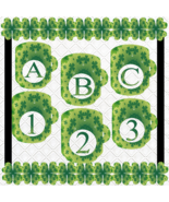 ABC and 123 43a-Digital ClipArt-Font-Clover-Gift Tag-Holiday-Scrapbook-G... - $37.17 MXN