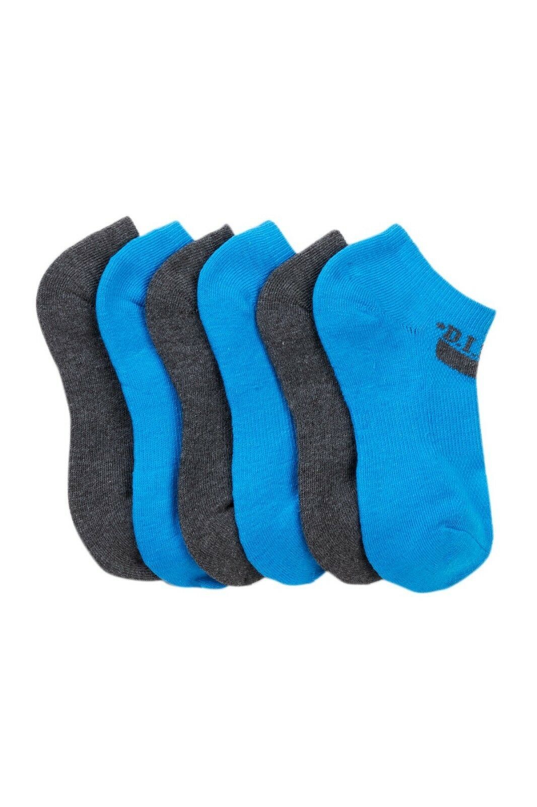 Diesel Boy's 6-Pack Athletic Low-Cut Socks, Blue / Charcoal, 7-8.5 Free Ship! - $64.32