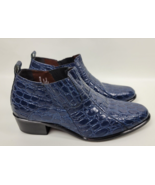 Stacy Adams Mens Blue Croc Embossed Leather Ankle Sandino Boots 21832 9.5 M - $49.50