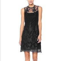 Nanette Lepore Embroidered Mesh Sheath Dress Black Sz 10 - NWOT - £46.50 GBP
