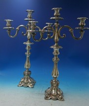 Hugo Bohm German .800 Silver Candelabra Pair 3-Light 21 1/2&quot; Tall (#5678) - £2,229.43 GBP