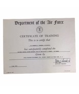 United States Air Force 1965 Department Certificate of Training Weapons ... - $10.40 CAD