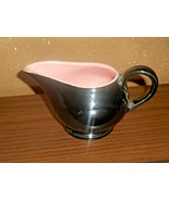 1950s MCCOY Creamer Pink Black Mid Century USA Ceramic Footed Pitcher - $18.99