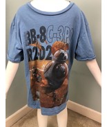 Boys Junk Food S/S Blue Star Wars Droid BB-8, R2-D2 &amp; C-3PO Tee T-Shirt ... - £7.89 GBP