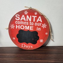 Rustic Red Farmhouse Christmas Countdown Chalkboard Sign - $9.70
