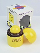 Vintage 1980&#39;s Feeling Mini Massager Egg Ball shaped Battery Operated NIB Yellow - £6.18 GBP