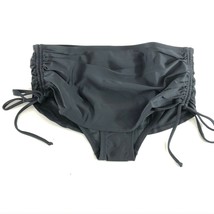 Coastal Blue Womens Swimwear Bikini Bottom High Waist Ruched Skirted Black S - £6.16 GBP