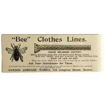 Bee Clothes Lines 1894 Advertisement Victorian Samson Cordage Boston ADB... - $19.99
