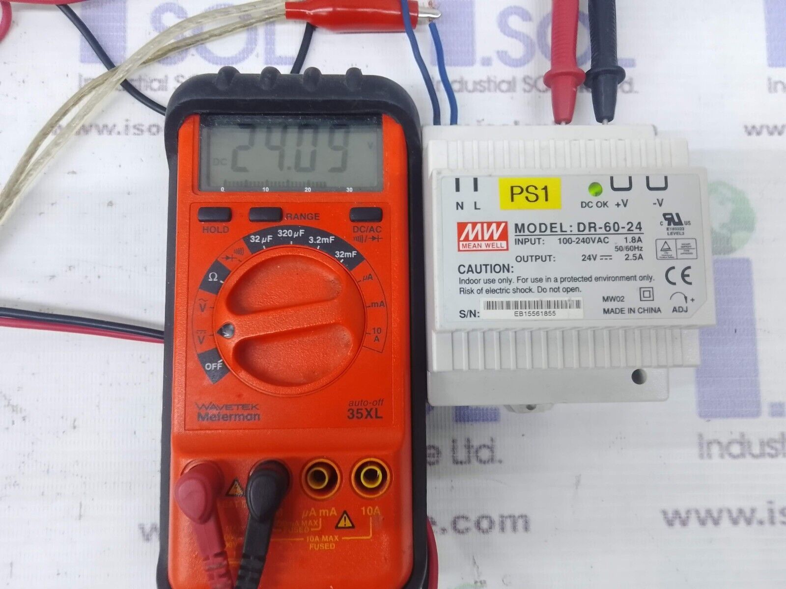 MeanWell DR-60-24 Industrial Din Rail Power Supply - $24.38