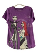 The Nightmare Before Christmas Jack &amp; Sally T-Shirt L Kids Disney Purple - $20.22 CAD