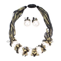 MANILAI Big Imitation  Necklace Set For Women Fashion Colorful Ribbon Statement  - £27.41 GBP