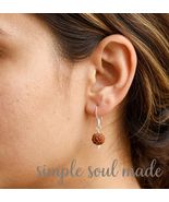 Rudraksha Bead 925 Pure Silver Earrings | Spiritual Fine Silver Dangle E... - $125.00
