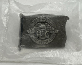 Harley Davidson Owners Group 25 Years Pewter Flag Vest Pin USA New 2008 - £15.09 GBP