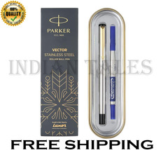  Parker Moments Vector Gold Trim Roller Ball Pen (Silver)   - £23.58 GBP