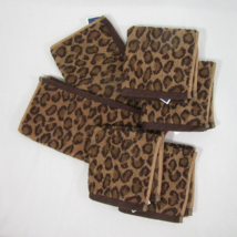 PERI Leopard Animal Print Brown 6-PC Washcloth Towel Set - $70.00