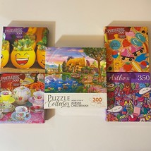 Puzzlebug, Puzzle Collector & Artbox Jigsaw Puzzles Set Emojis Lakeside Cottage - $24.99