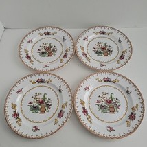 VTG Set 4 Spode Peplow Copeland Salad Plate 7 7/8&quot; Yellow Trim Floral - $51.31