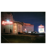 Riviera Hotel Las Vegas w Sign Bob Newhart Mills Brothers Vintage Postca... - £4.65 GBP
