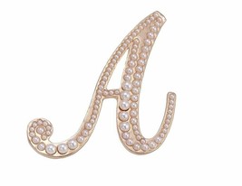 Vintage look gold plated letter a faux pearls brooch suit coat broach pi... - £16.25 GBP