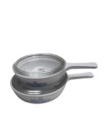 Vintage Corningware Set of 2 Blue Cornflower Skillets with Lids - Cookware - $731.38 MXN