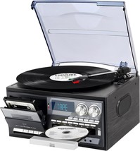 Versatile 9-In-1 Vinyl 3-Speed Record Player Featuring, And Vintage Style. - $194.99