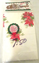 Poinsettia tablecloth - textured paper - 54 x 70  - $4.00