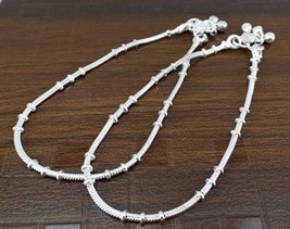 Anklet Silver Plated Women Bracelet Ankle Chain Indian Payal Foot Jewelry 25 cm - $17.80