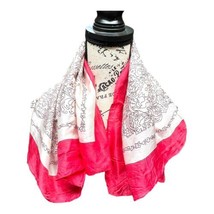 Vintage Ladies 1970’s Era Boho Made In Italy Square Scarf Red Black White 26” - £16.98 GBP