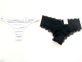 NWT Auden Women&#39;s 2 packs Assorted Panties, Thong, Cheeky, XS - $5.19