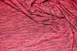 JERSEY KNIT FABRIC HEATHER FUCHSIA ATHLETIC MOISTURE WICKING 100% POLYES... - $53.98 MXN