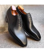 New Men&#39;s Handmade Black Lace up Whole Cut Leather Shoes, Men Dress Form... - $167.30+