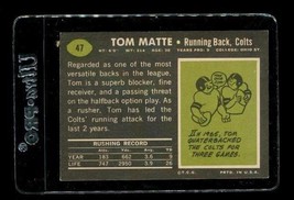 Vintage Football Card 1969 Topps Football Tom Matte Baltimore Colts #47 - £3.95 GBP