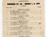 Indiana High School Sectionals Basketball Tourney Program Evansville 1957  - £148.43 GBP